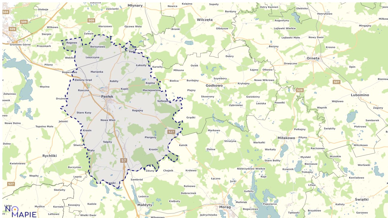 Mapa wyborów do sejmu Pasłęk